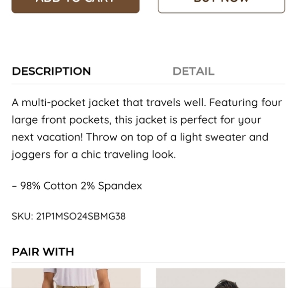 NWT Men's Cotton Lightweight Multi Pocket Jacket (Army Green) - Gentle Herd - Picture 13 of 13